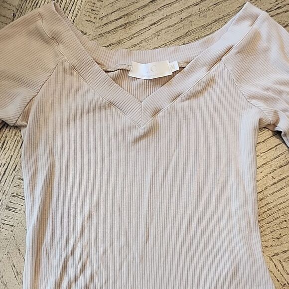 Tan long sleeve ribbed body suit size M - Picture 2 of 8